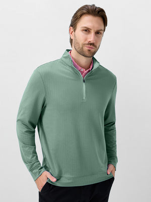 Herringbone Jacquard 1/4 Zip Pullover