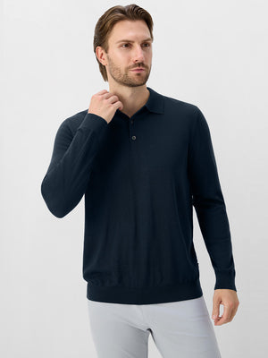 Pure Merino Wool Knit Sweater Polo Shirts
