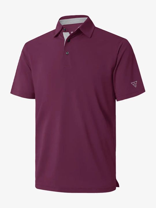 3D view showcasing BORDEAUX RED Ventilated Pique Performance Polo design