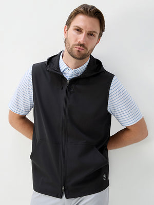 Water Resistant Sleeveless Hooded Jacket With Pockets
