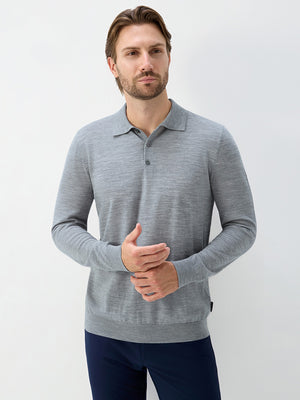 Pure Merino Wool Knit Sweater Polo Shirts