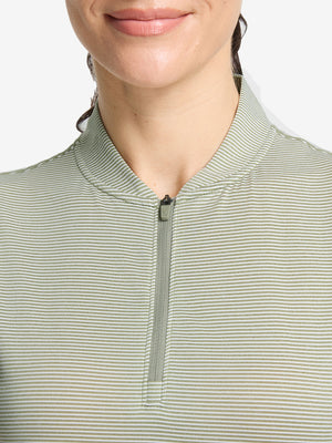 Women‘s Q-Zip Pin Striped Golf Shirts