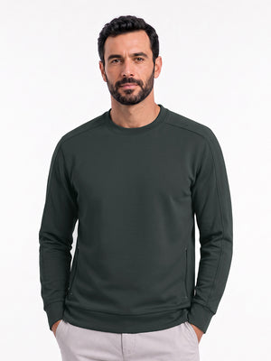 Crewneck Sweatshirt with Zip Pockets