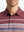 Front chest view of model wearing Chest Print Polo Shirts in BURGUNDY