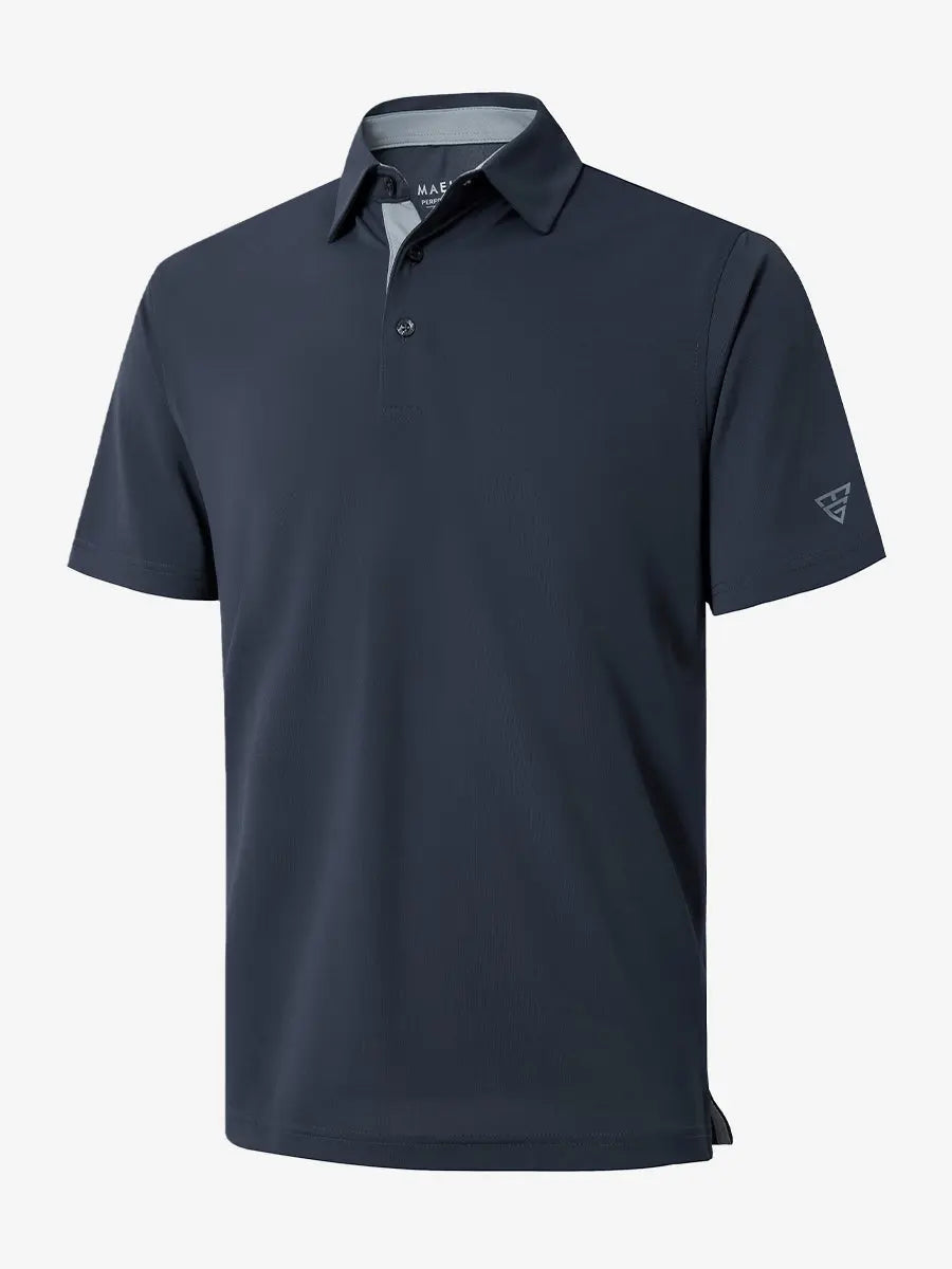 3D view showcasing DARK GREY Ventilated Pique Performance Polo design