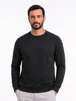 Crewneck Sweatshirt with Zip Pockets