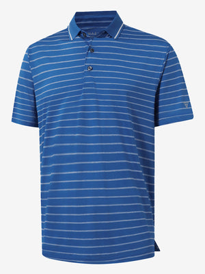 Non-Curl Ribbed Collar Striped Polo Shirts