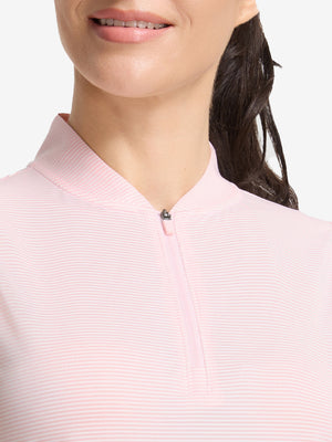 Women‘s Q-Zip Pin Striped Golf Shirts