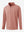 Front 3D image of quarter zip melange pullover in brick melange, showing texture and details.