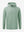 3D front image of texture solid hoodies pullover highlighting simple design and smooth fabric, beryl green.