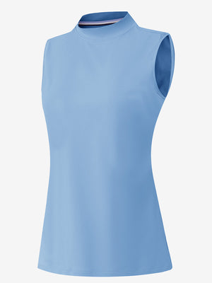 Women's Moisture-Wicking Mock Neck Sleeveless Golf Tops