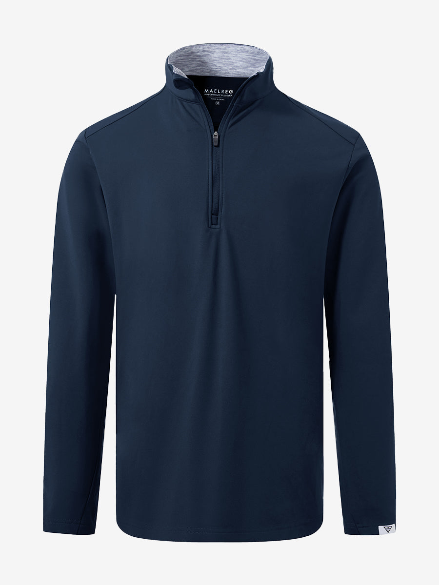 Classic Solid Pocket Fleece Quarter Zip Pullover