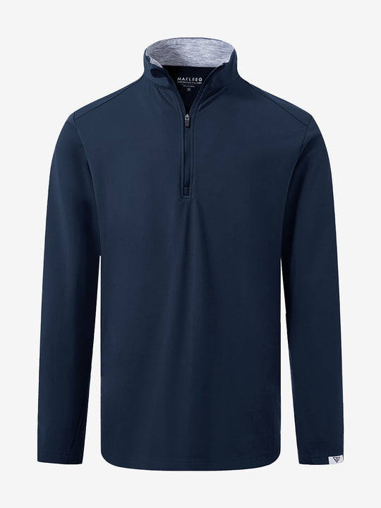 Classic Solid Pocket Fleece Quarter Zip Pullover