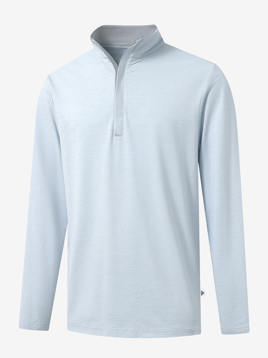 Heather Pinstripe Brushed Dry Fit Quarter Zip Pullover