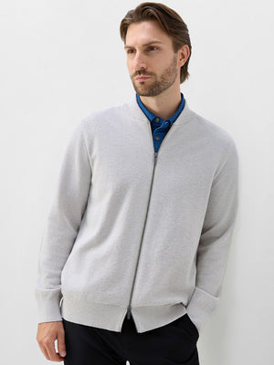 Wool Full Zip Sweater Bomber Jackets