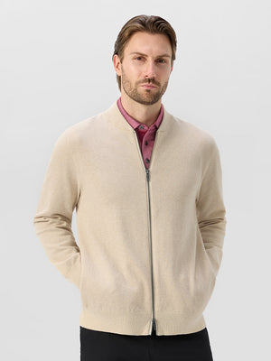 Wool Full Zip Sweater Bomber Jackets