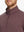 Front close-up from nose to chest, BRICK HEATHER Quarter Zip Melange Pullover with soft textured fabric.