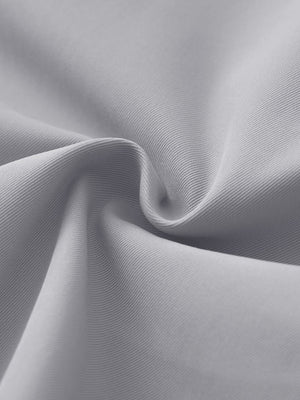 Close-up of fabric on water resistant versatile 8 pockets shorts, showing texture and finish in light grey.