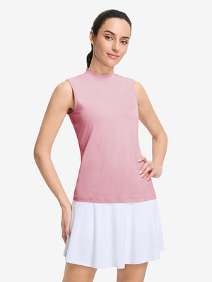 Women's Moisture-Wicking Mock Neck Sleeveless Golf Tops