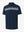 3D view of NAVY Stylish Chest Print Snap Polo showing design and fit