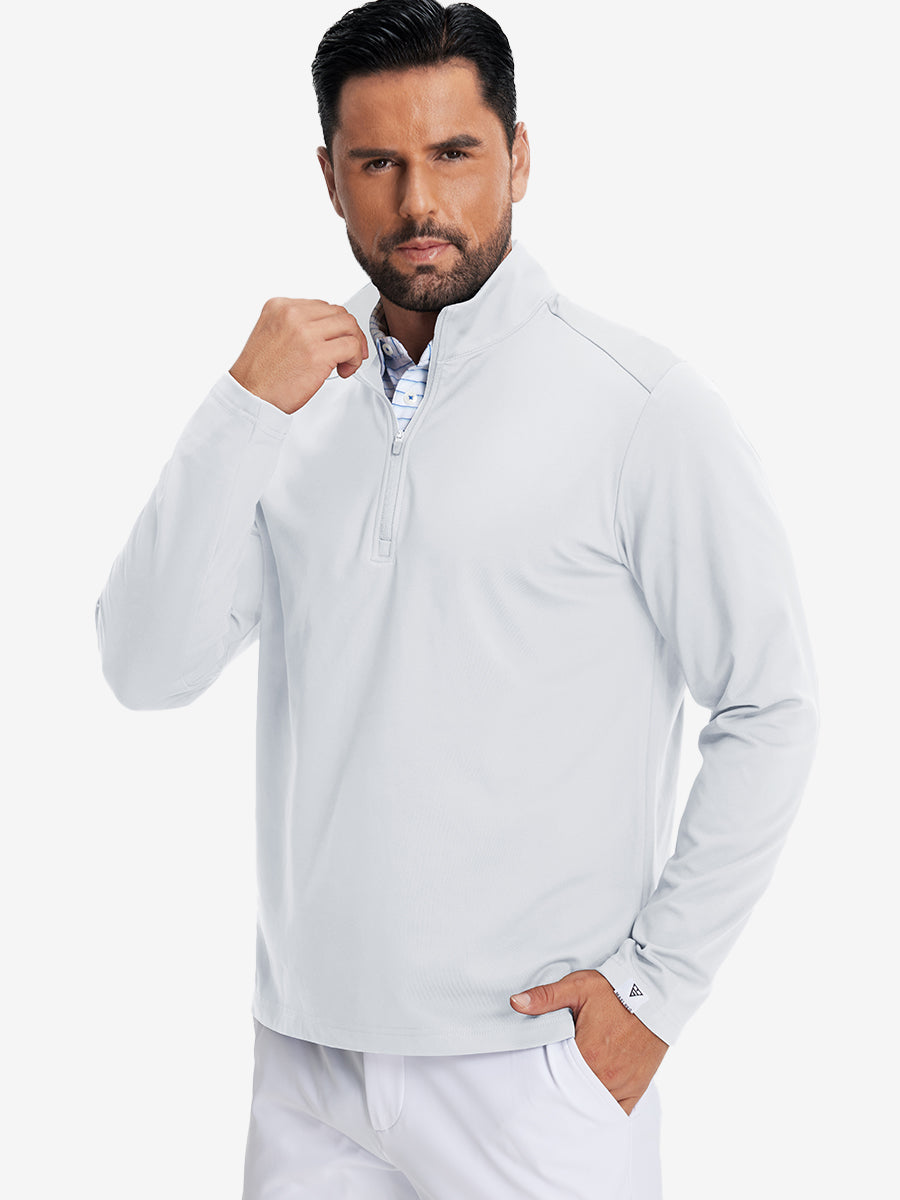 Classic Solid Pocket Fleece Quarter Zip Pullover