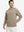 Model front upper body, one hand in pocket, wearing texture solid hoodies pullover, light brown heather.