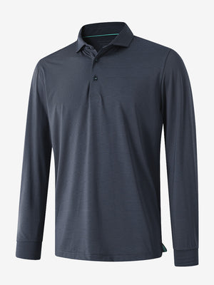 Long Sleeve Pinstripe Jersey Polo