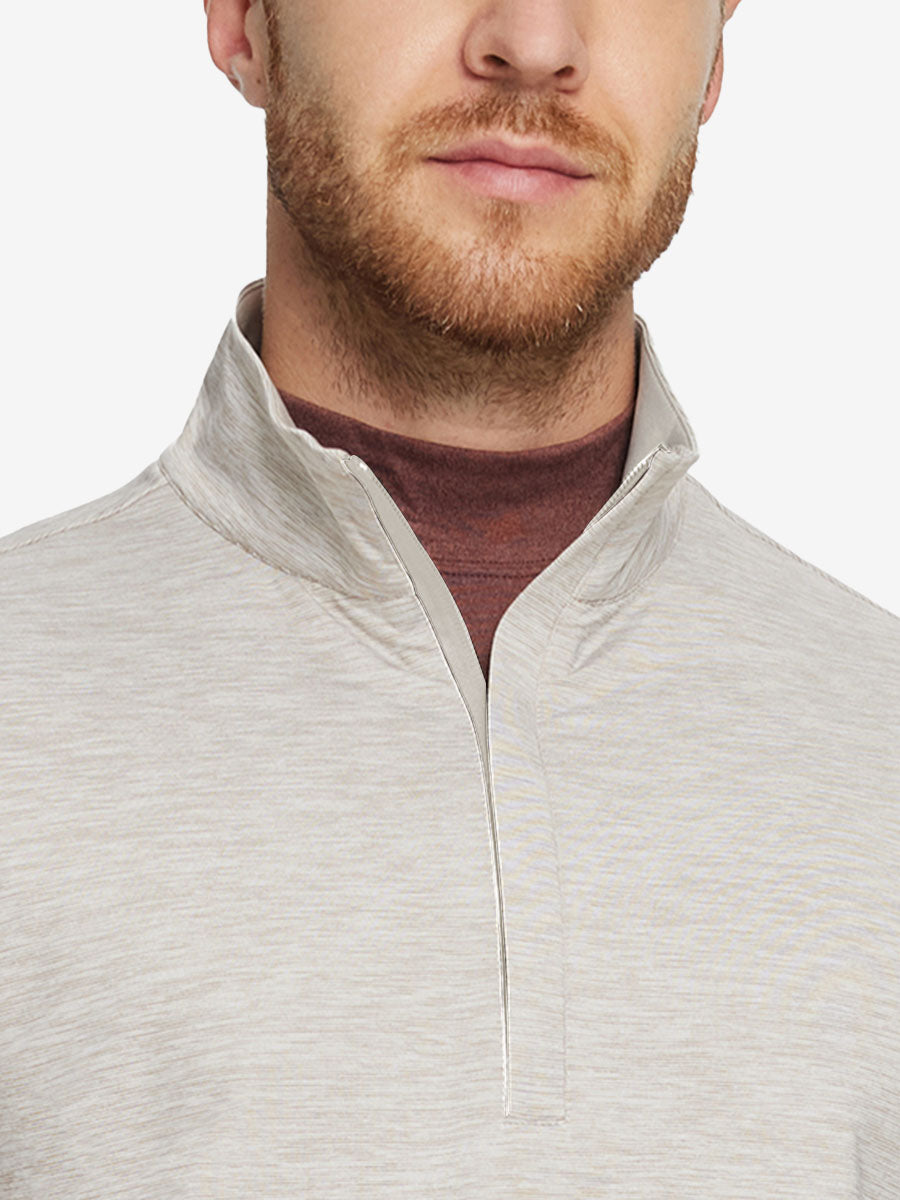 Heather Pinstripe Brushed Dry Fit Quarter Zip Pullover