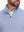 Front view from nose to chest of model wearing light blue featherweight midlayer quarter zip pullover