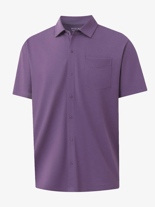 3D rendering of PURPLE Cotton Blend Plain Shirt.
