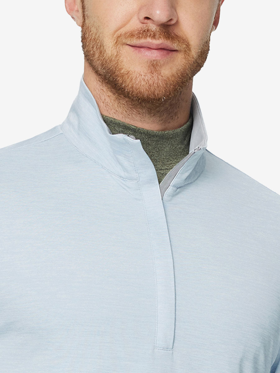 Heather Pinstripe Brushed Dry Fit Quarter Zip Pullover