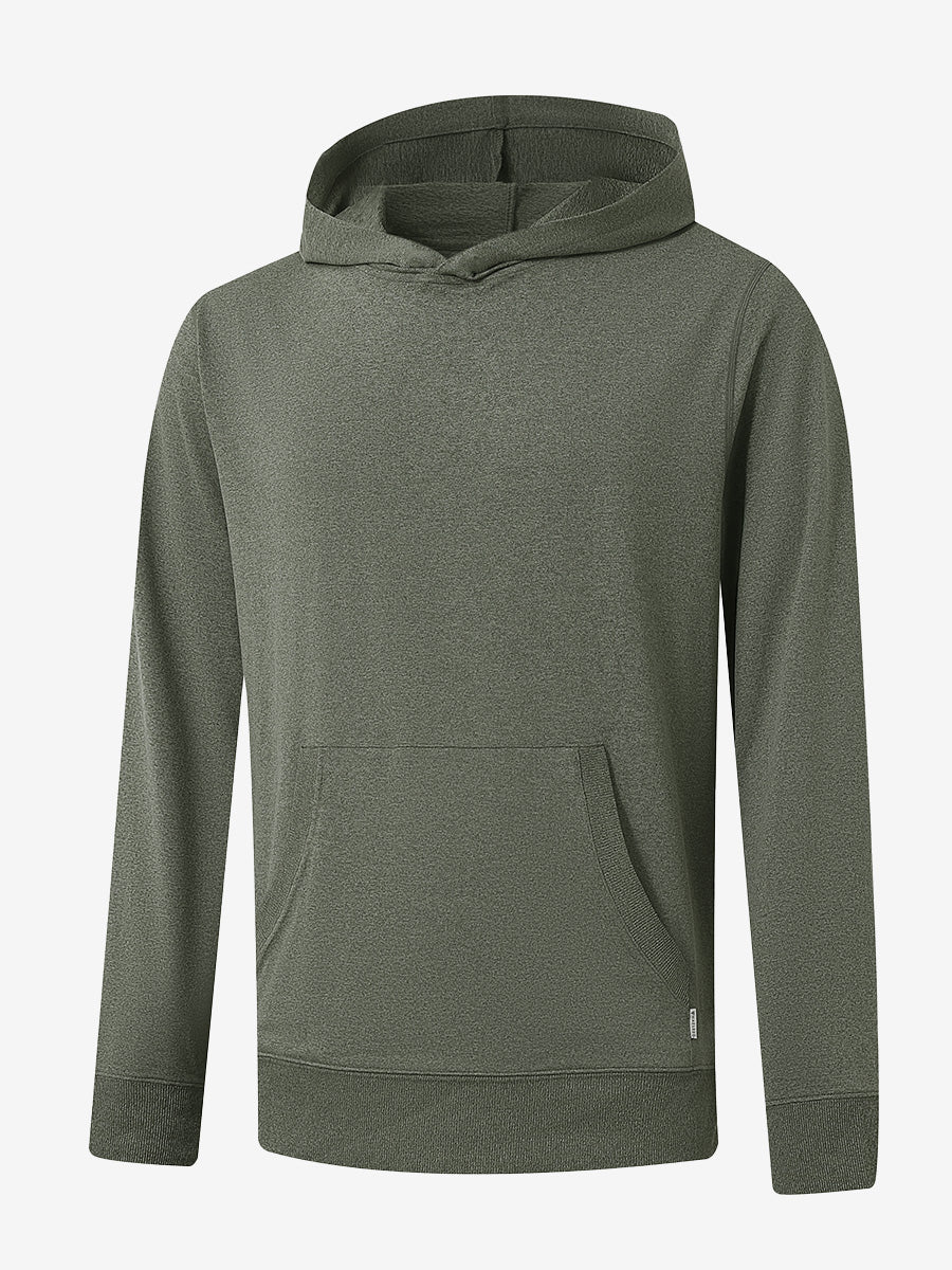 3D front view of the Athletic Golf Hoodie in Brick Heather, designed for comfort and performance.