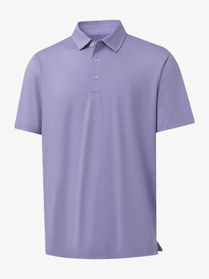 3D view of Everyday Solid Jersey Polo in LAVENDER, highlighting smooth design and perfect fit.