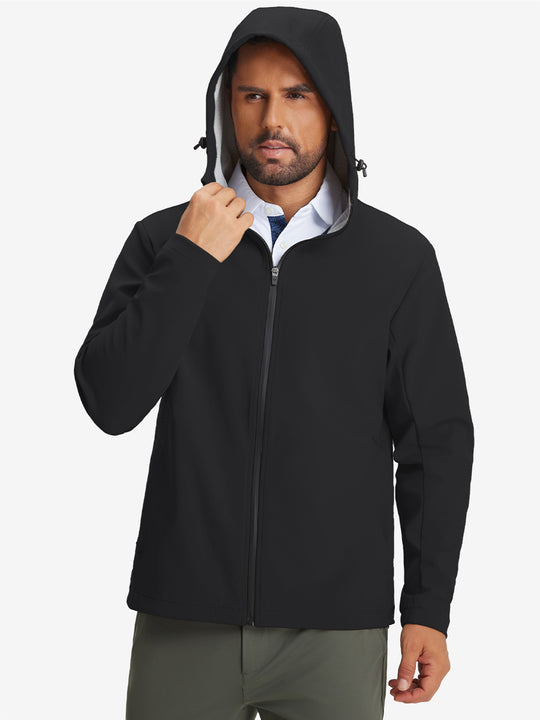 Water-Resistant Heat-Tech Softshell Winter Jacket with Hood
