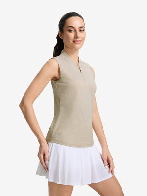 Women‘s Q-Zip Pin Striped Golf Shirts