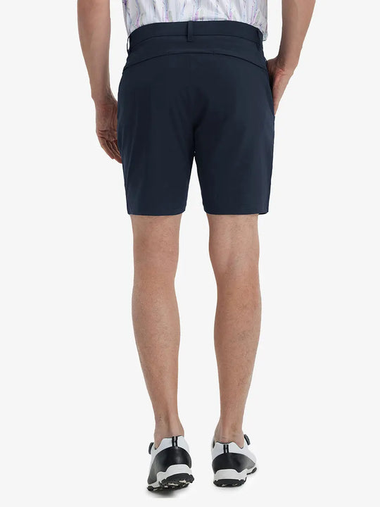 Back view of Player Fit Versatile Solid Shorts 7 Inch, showing tailored fit and clean lines – NAVY