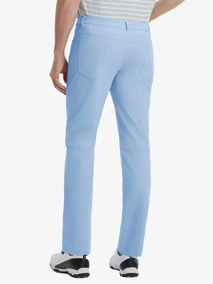 Back view of Stretch Plain Everyday Pants, tailored silhouette with clean lines – LIGHT BLUE