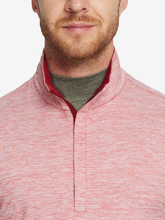 Heather Pinstripe Brushed Dry Fit Quarter Zip Pullover