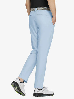 LIGHT BLUE Water Resistant Everyday Pants back view, model's lower body with both hands in pockets