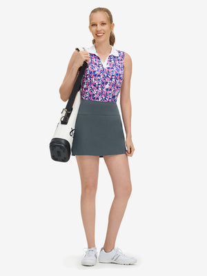 High Waist Built-in Short A-Line Golf Skirt with 5 Pockets