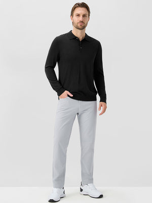 Pure Merino Wool Knit Sweater Polo Shirts