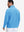 Back upper body view of Fleece lined golf quarter zip with smooth sky blue finish