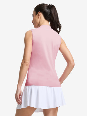Women's Moisture-Wicking Mock Neck Sleeveless Golf Tops