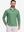 Front upper body shot of model wearing light green featherweight midlayer quarter zip pullover