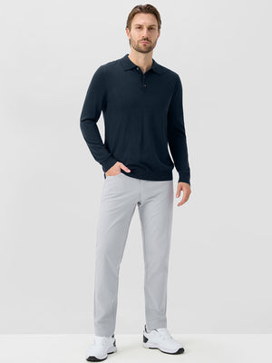 Pure Merino Wool Knit Sweater Polo Shirts