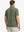 Back half-body view of model wearing OLIVE GREEN STRIPE Stylish Performance Golf Polo