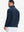 Back upper body view of Fleece lined golf quarter zip with smooth navy/blue finish