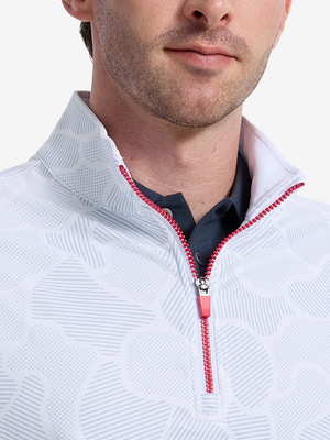 Full Print Quarter Zip Sleeveless Vest Pullover
