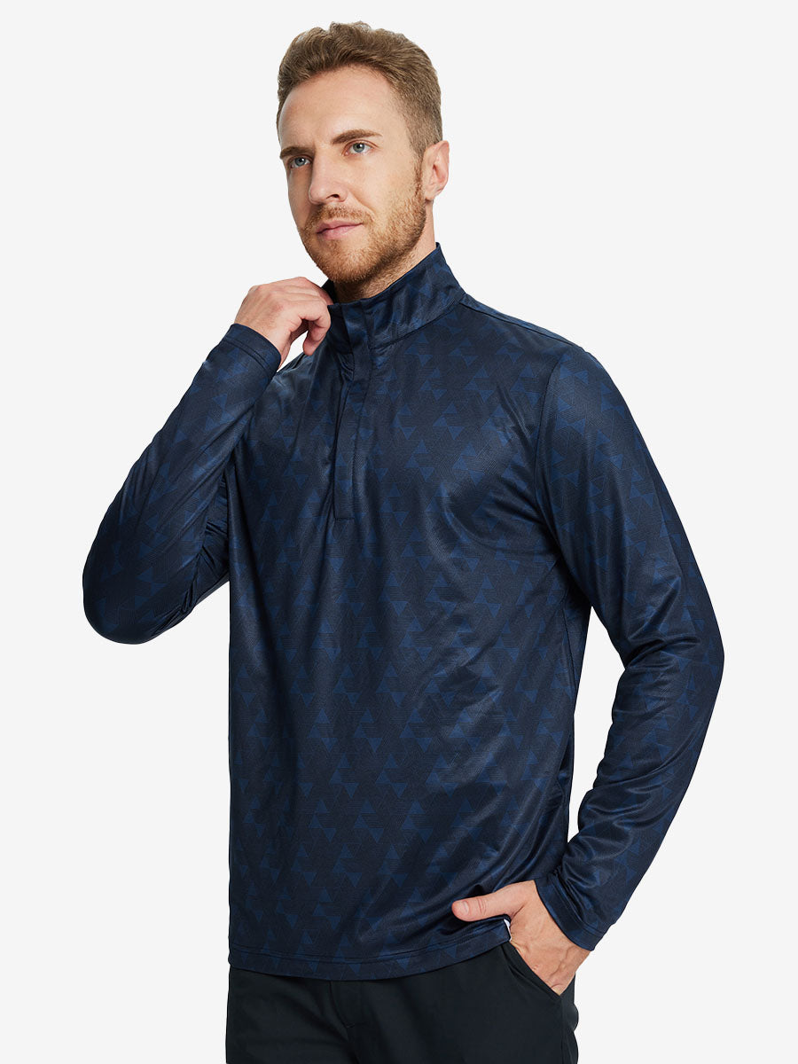 Heather Pinstripe Brushed Dry Fit Quarter Zip Pullover