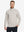 Men wearing Heather Pinstripe Brushed Dry Fit Quarter Zip Pullover in taupe heather, front half body fit view